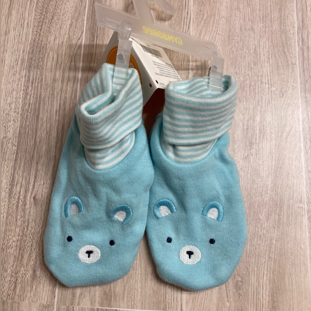 Gymboree New Adorable Blue Bear Baby Booties #IR
